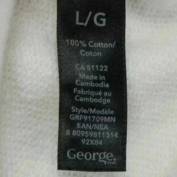 🔵 2/$15 ~ NEW! GEORGE mens fooler tee white black purple medium, large and  XL - Picture 7 of 7